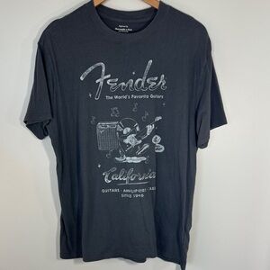 Abercrombie & Fitch Fender Boyfriend Tee Charcoal Graphic Tee
